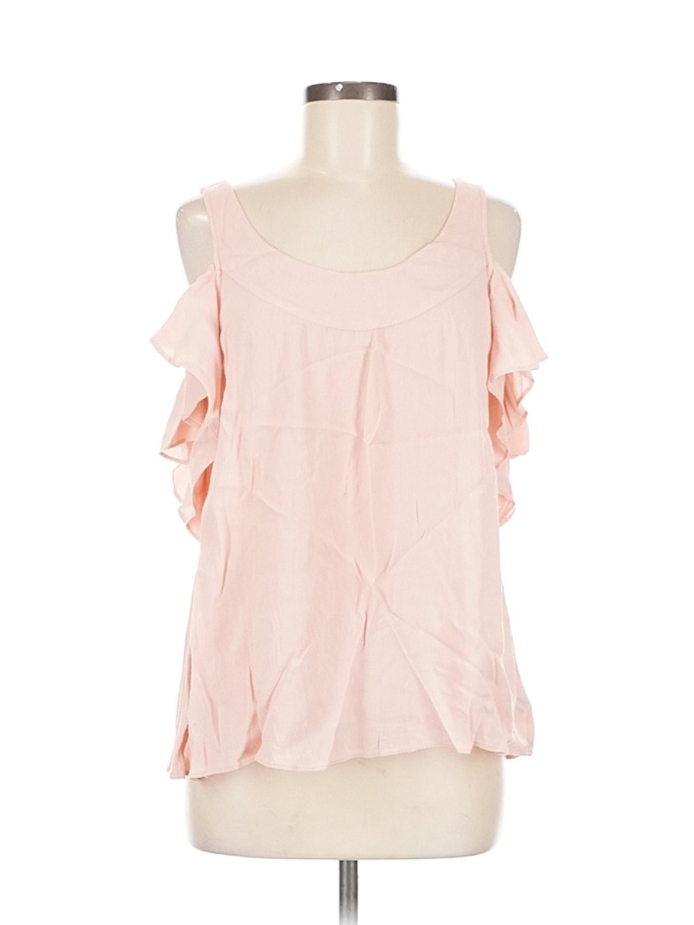 Sanctuary Light Pink Cold-Shoulder Ruffle Camisole Blouse - Spring Pastel